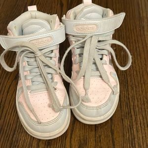 Adidas kids high top sneakers.